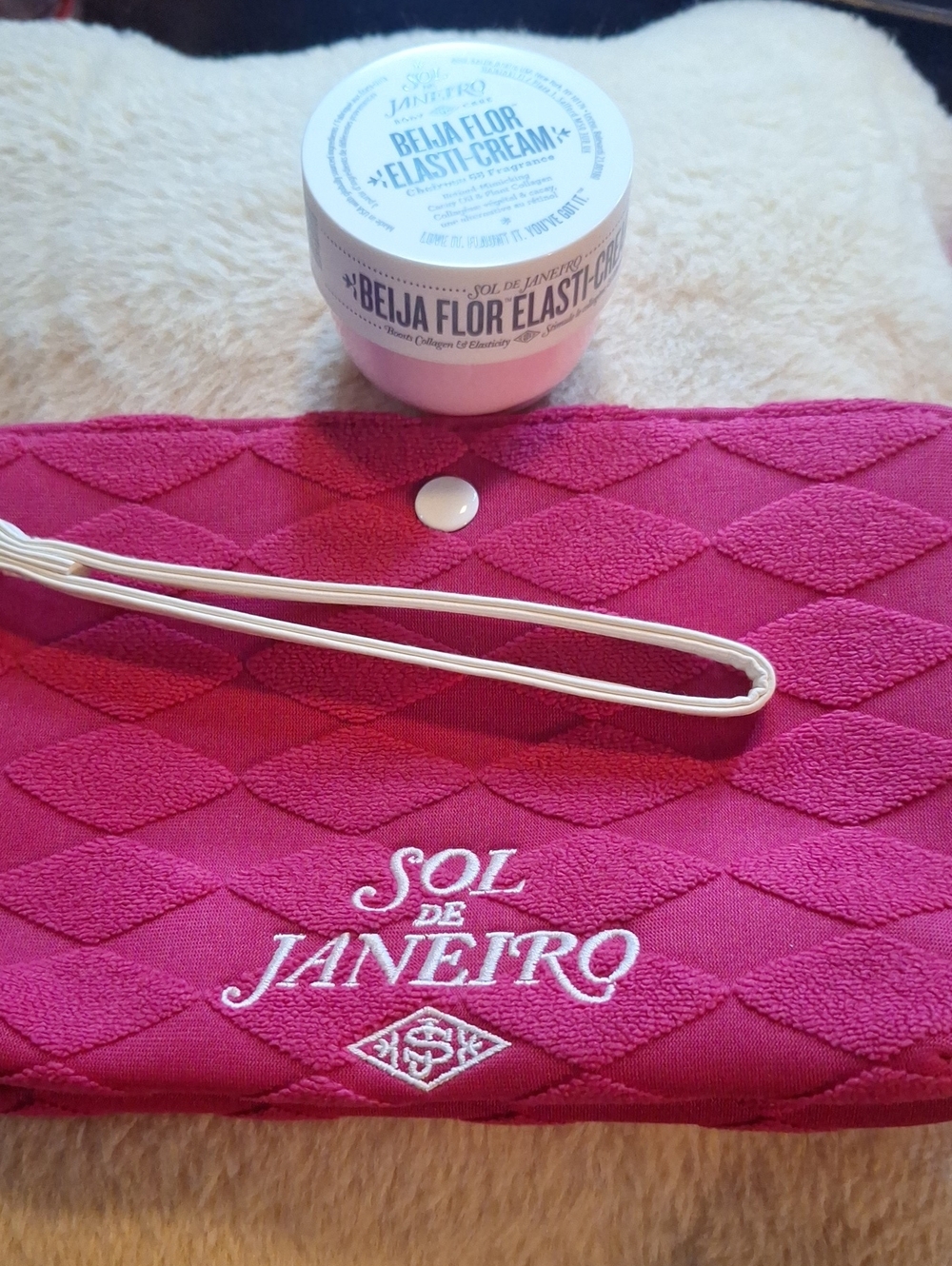 Sol de Janeiro Beija Flor Elasti-Cream - Light Pink Jar 50ml And Matching Bag